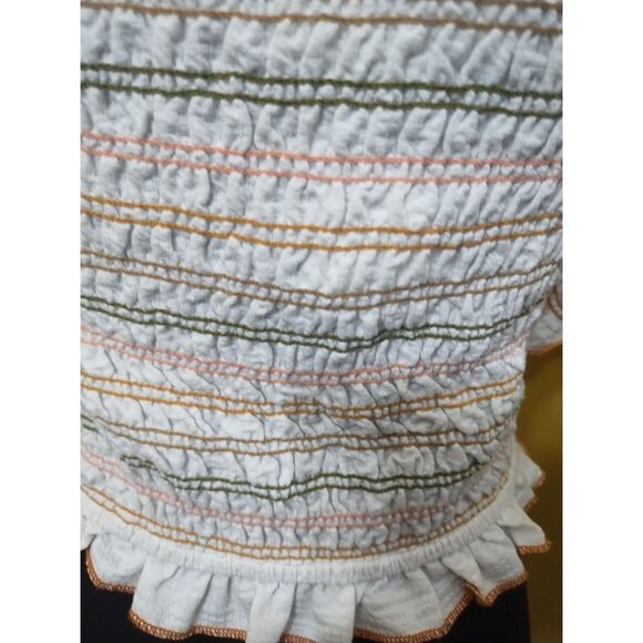 The Native One Off Shoulder Ruffled Blouse L Boho Coquette Cottagecore - Picture 4 of 6